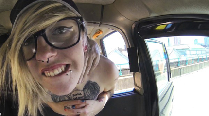 Cumming All Over Her Glasses In The Backseat Of A Taxi